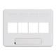 Modular Furniture Faceplate with 4 Ports for HD Style in NEMA Size - White IC107FN4WH Modular Furniture Faceplate with 4 Ports for HD Style in NEMA Size - White IC107FN4WH